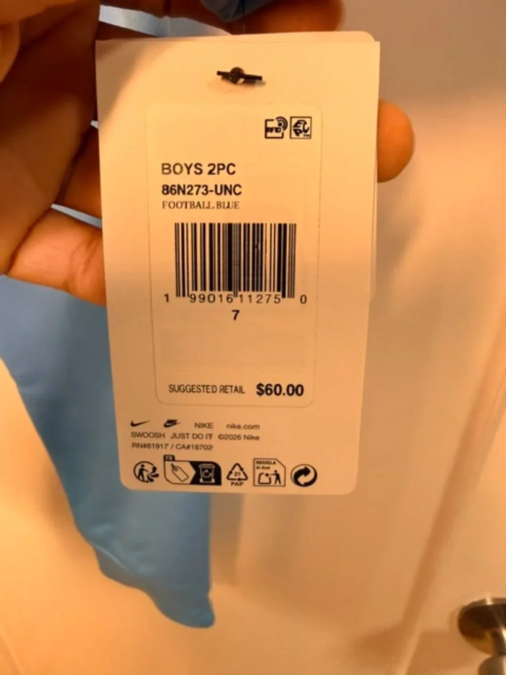 NIKE Kids 2-Piece Tracksuit Set Blue Full Zip Hoodie Jogger Pants NWT Size 7